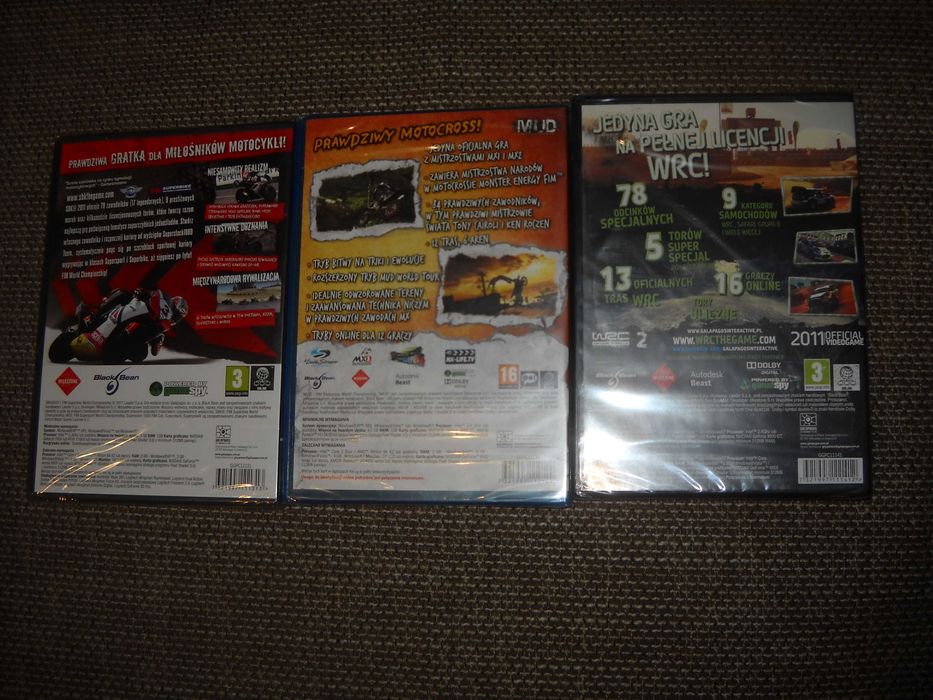 Pak Gier - WRC 2 + MUD + SBK 2011 - Folia - Nowe - PL - 3x HIT