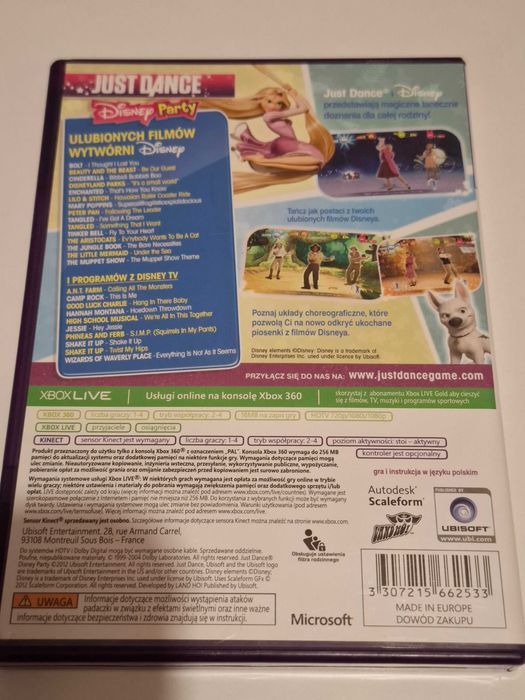 Gra Xbox 360 Kinect just Dance Disney Party, stan idealny PL