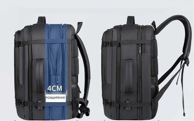 Рюкзак-чемодан Norden 1897 Черный с Расширением Городской Мужской