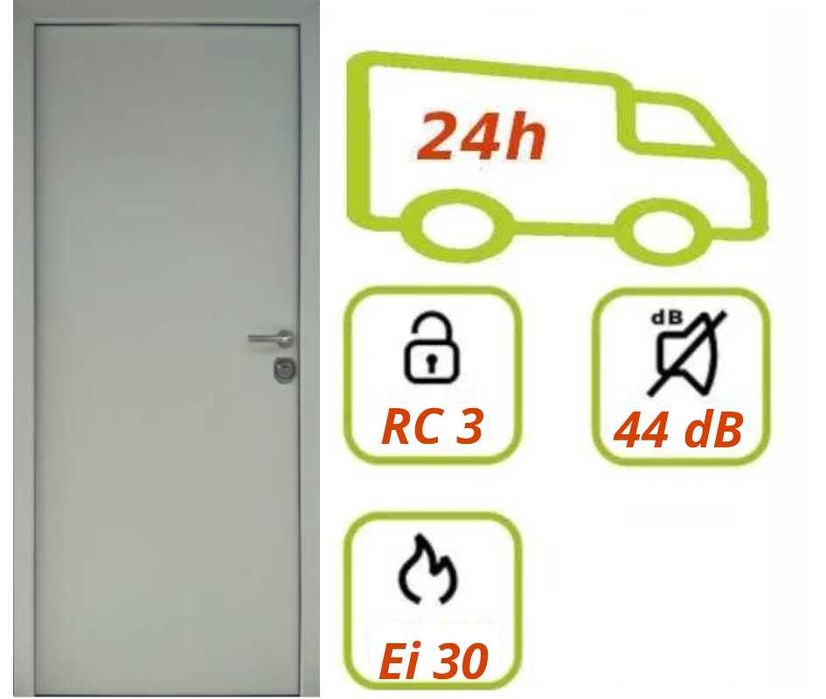 OD RĘKI Drzwi antywłamaniowe RC3, przeciwpożarowe Ei30, akustycze