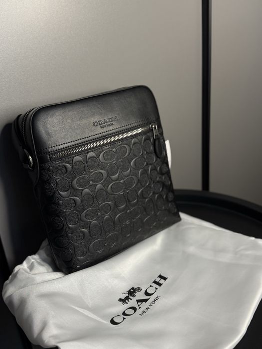 Чоловіча барсетка сумка шкіряна coach коач