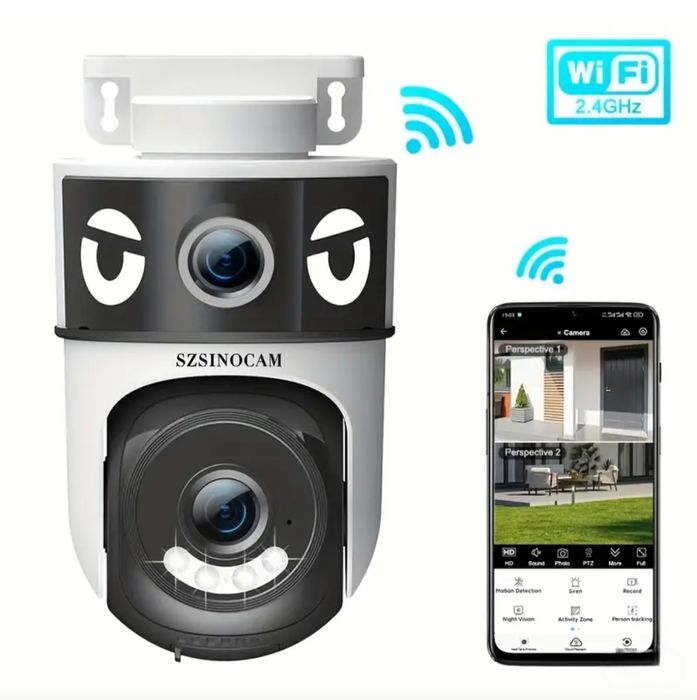 Kamera WiFi 8MP 2 obiektywy IP66 Obrotowa