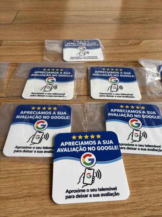 Placas NFC de avaliações para negoçios