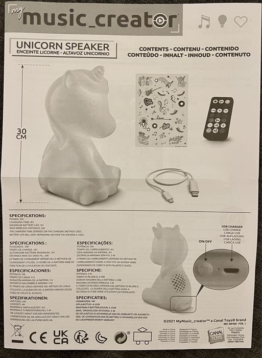 Coluna Portatil em forma de Unicornio