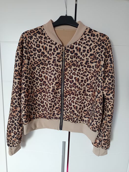 panterka bluza zasuwana Bomberka w panterkę damska M