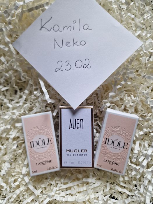 Zestaw miniaturek perfum Lancome Idole, Mugler Alien