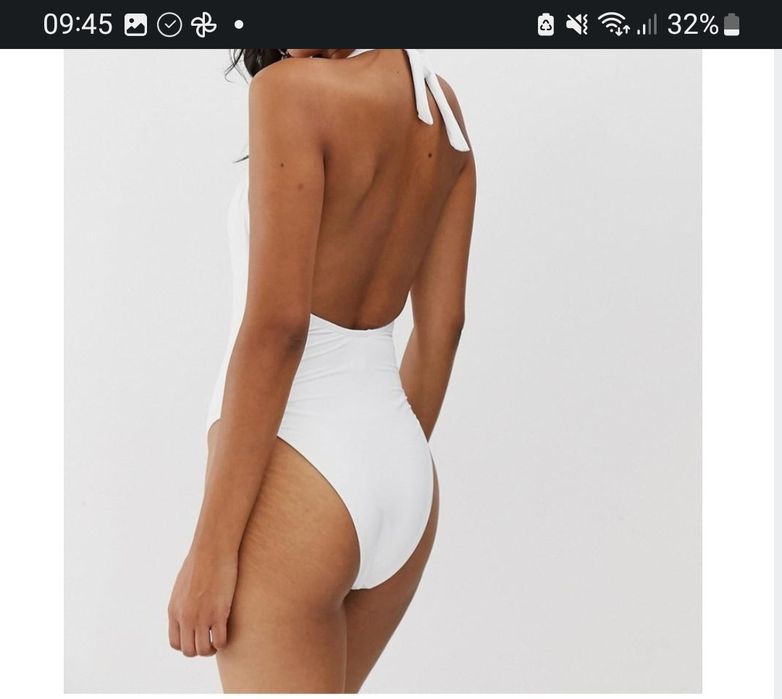 Kostium kąpielowy36/38/jednoczesciowy/biały/Missguided