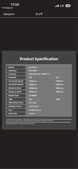 Ssd m2 pcie 4.0x4 1tb