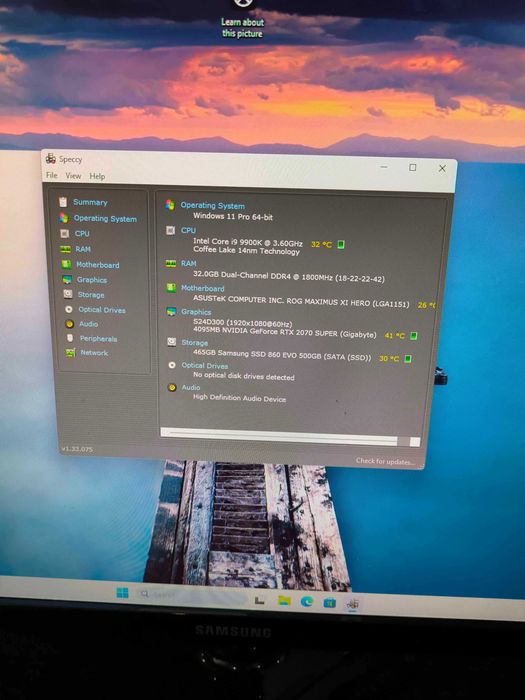 PC Gaming I9-9900K/RTX 2070 Super/32GB RAM