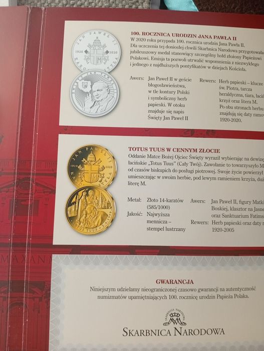 Moneta 100 Rocznica Urodzin Jana Pawła 2 miedzionikiel