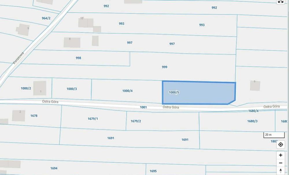 Działka budowlana Krzęcin woj. małopolskie Skawina 1455 m² - Widok 2
