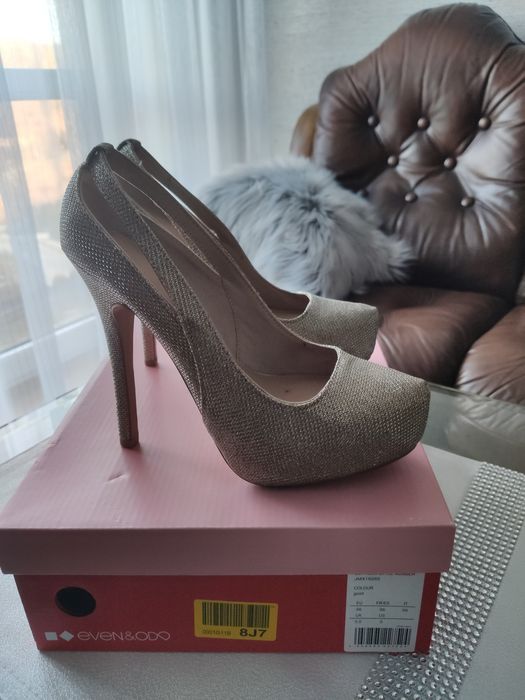 Szlipki wysoki obcas 36 BERSHKA nowe ślub 3cm platforma 13 obcas