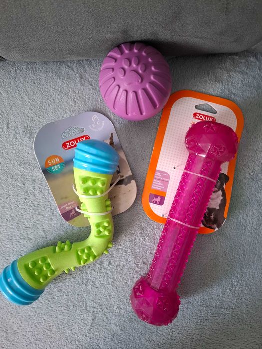 Zestaw nowych zabawek dla psa - Zolux Sun Set, Zolux Dog Toy, Różowa piłka