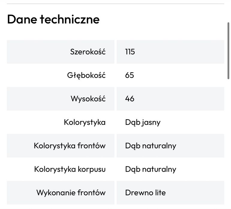 Zestaw mebli : komoda witryna stolik - DREWNO