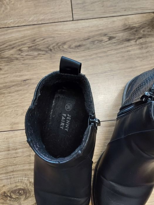 Botki, buty przejściowe, czarne buty zimowe