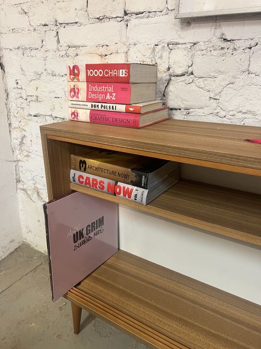 Wąska biblioteczka szafka na winyle prl bintage retro