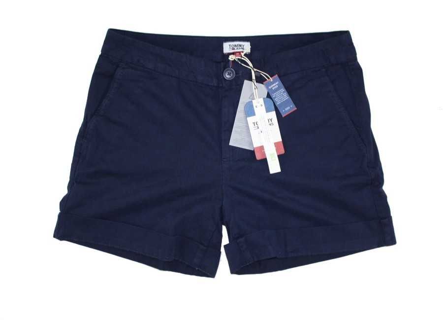 Spodenki Tommy Jeans Chino Short damskie granatowe Hilfiger nowe - W30