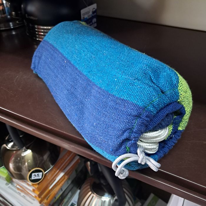 Hamak materiałowy jednoosobowy kolor niebieski