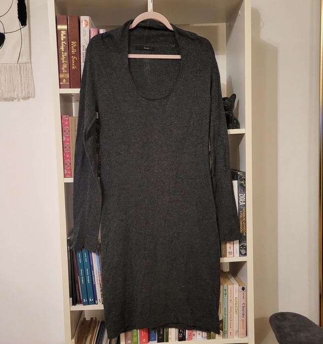 Szara Dzianinowa Sukienka rL Reserved