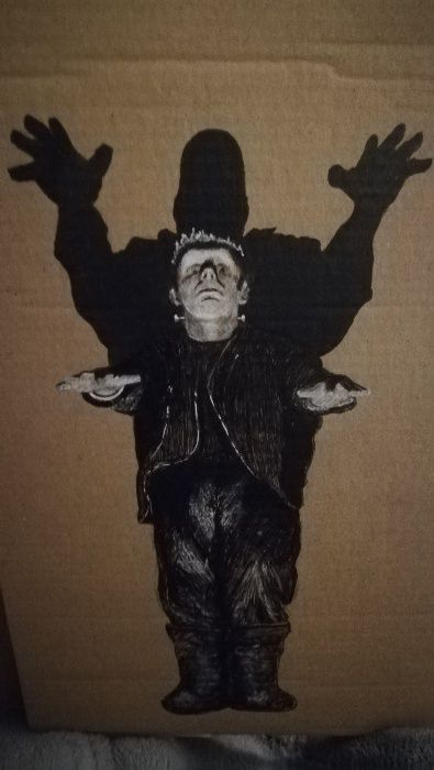 Frankenstein desenho a pastel e tinta-da-china sobre cartolina 24,2x15