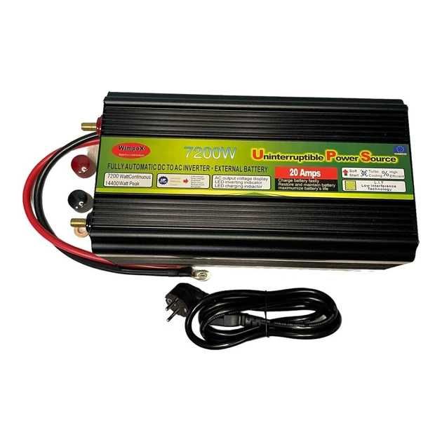 Інвертор автомобільний Wimpex 7200 W 12 V 220 V перетворювач із зарядним пристроєм (21-36-7200W)