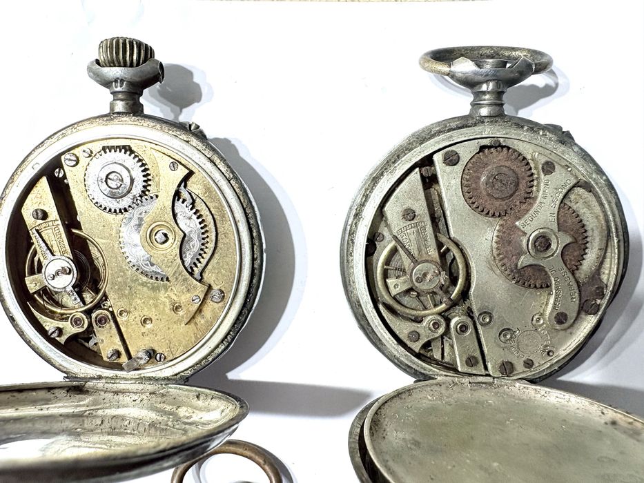 Para restauro: conjunto de 5 antigos relógios de bolso Systeme Roskopf