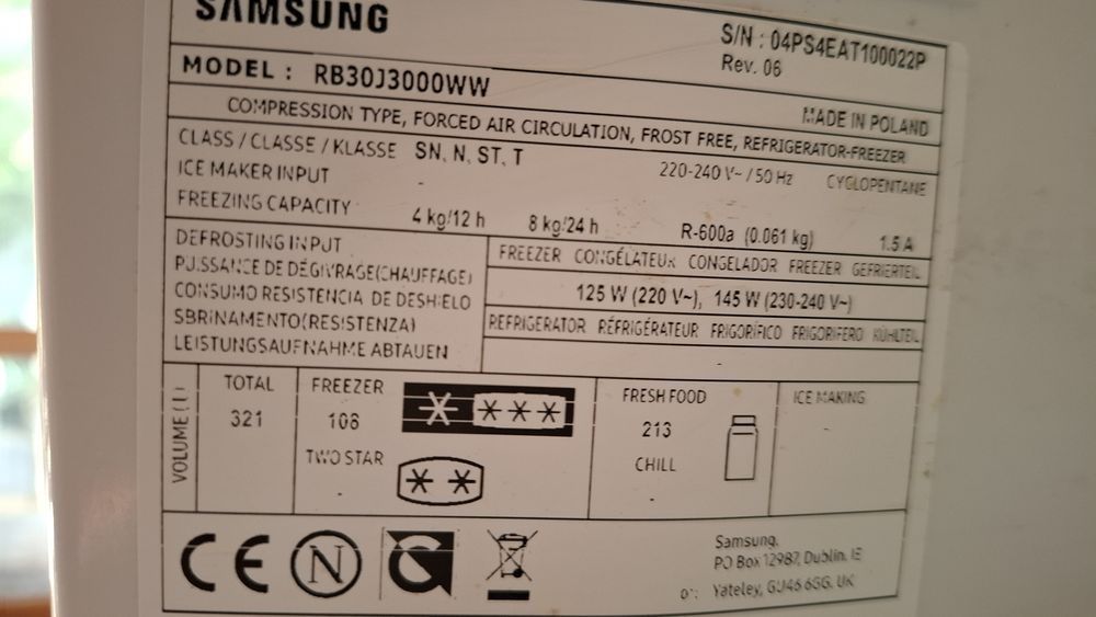 Lodówka Samsung 178cmx58cm