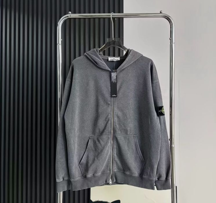 Худі, кофта з капʼюшоном Stone Island у вінтажному сірому кольорі в розмірах S, M, L, XL, 2XL, 3XL