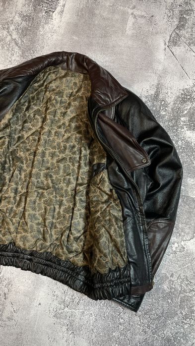 Шкіряна куртка вінтажний бомбер XL натуральна шкіра чоловіча