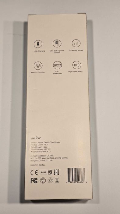Sejoy Elektryczna Szczoteczka Do Zębów, Akumulatorowa