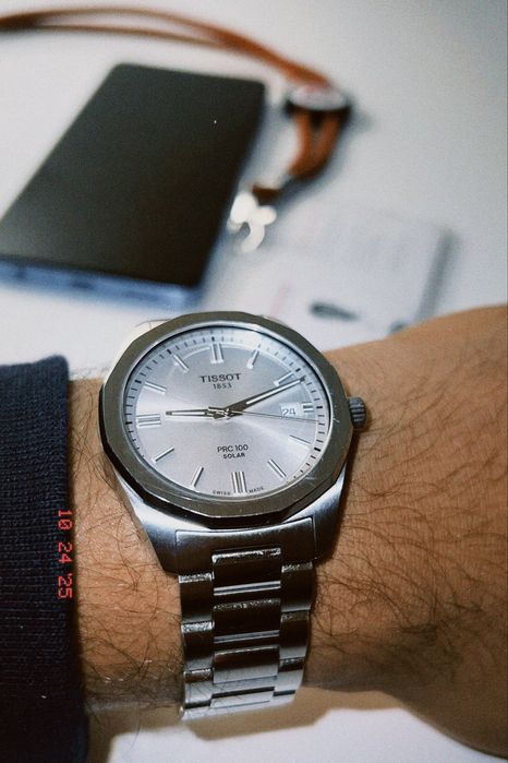 Relogio Tissot Prx100 solar prateado