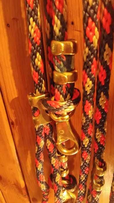 smycz, lonża - Karabińczyk Bull z brązu, 10 cm - NOWY