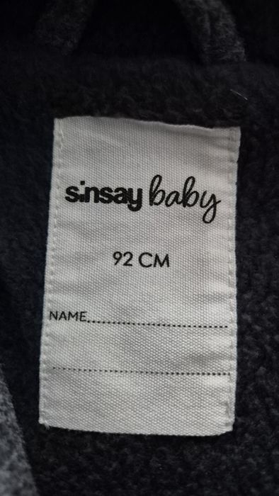 Płaszcz chłopięcy z uszami sinsay 92 szary popielaty przejściowy