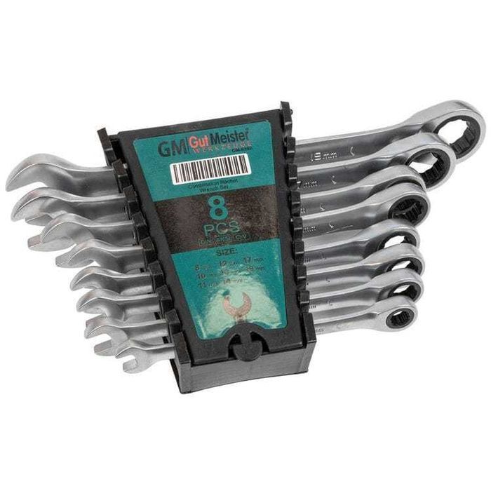 Набор рожково-накидных ключей с трещёткой 8-19мм Gut Meister GM-0308