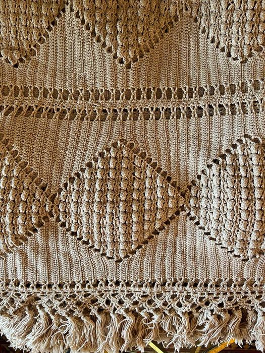 Colcha de Crochet feita à mão