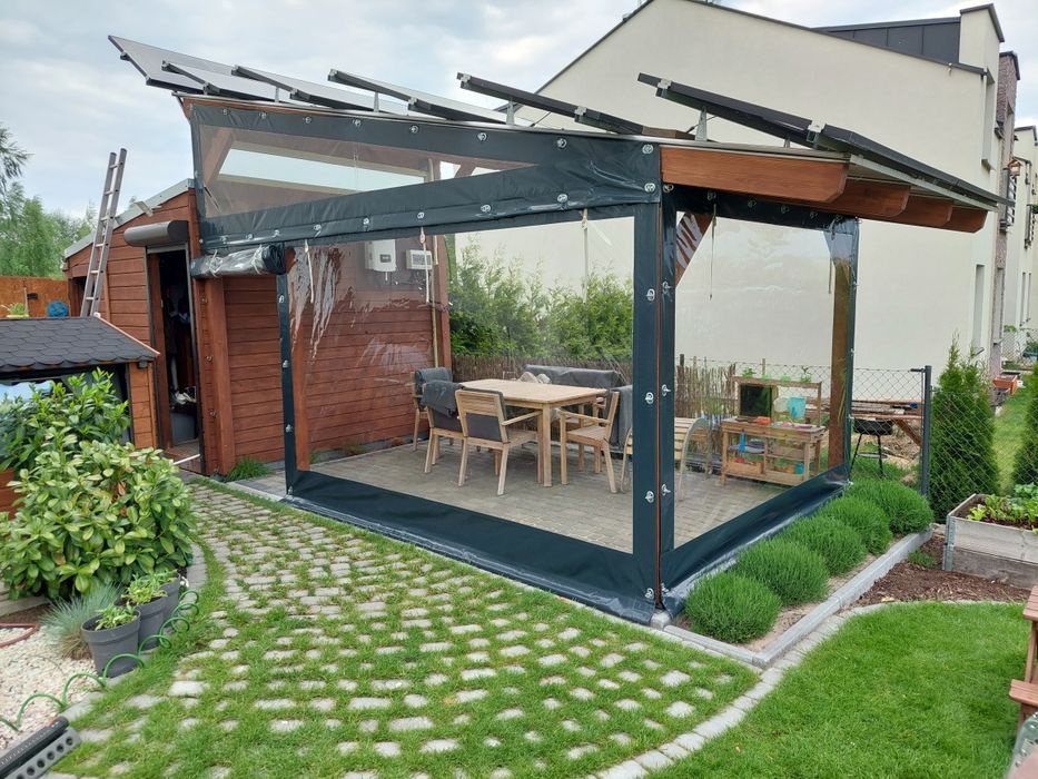PROMOCJA PLANDEKI na wymiar osłony tarasowe wiaty ogródki piwne altan