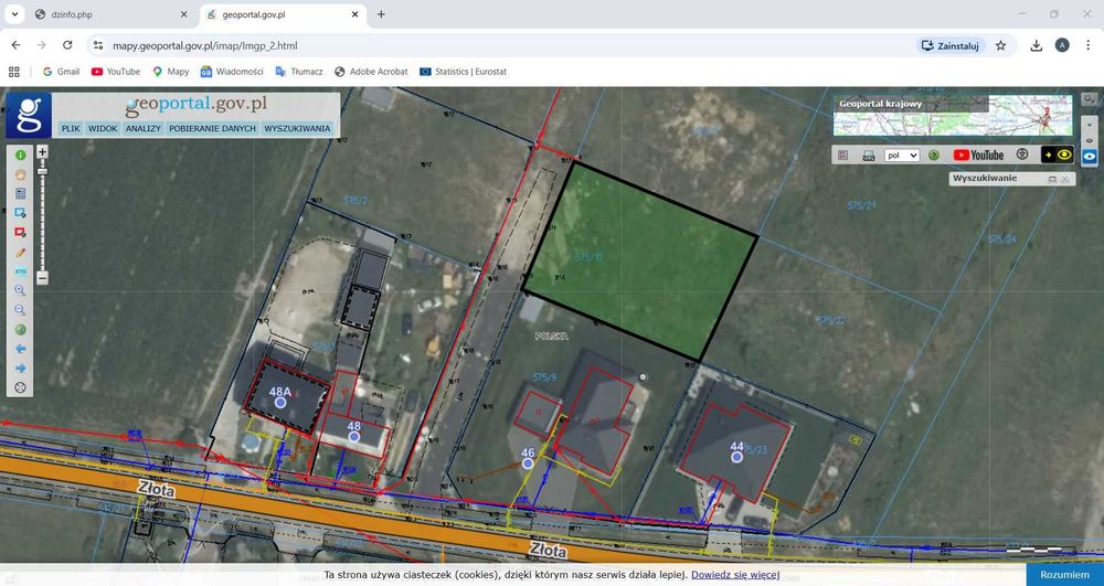 Działka budowlana 916m2 ul.Złota, Huta Mazowszańska