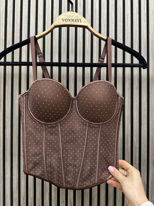 Корсет топ шоколадний