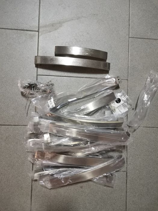 Puxadores inox armários cozinha