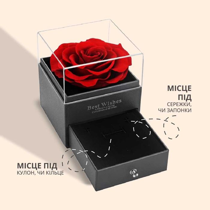 Футляр-коробочка шкатулка для підвіски-кулона подарунок на Валентина