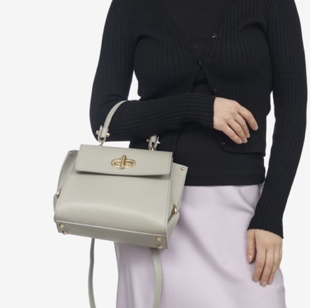 Virginia conti сіра сумка  італійська Женская сумка кожаная фиалковая