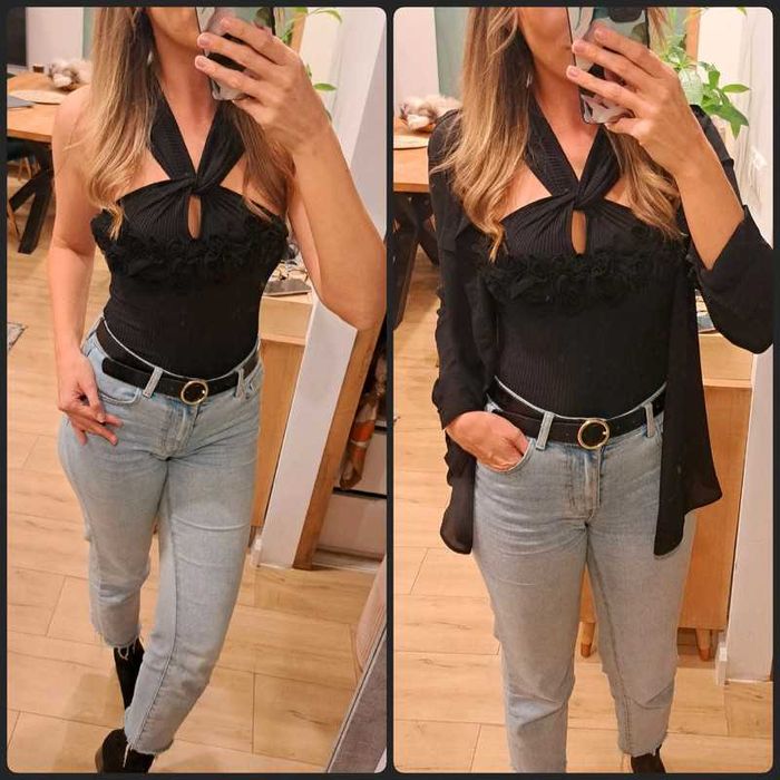 Eleganckie prążkowane body r. S