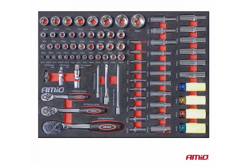 CARRINHO DE FERRAMENTAS COM CONJUNTO DE 258 PEÇAS, 840 × 460 × 870 MM, AMiO-04892