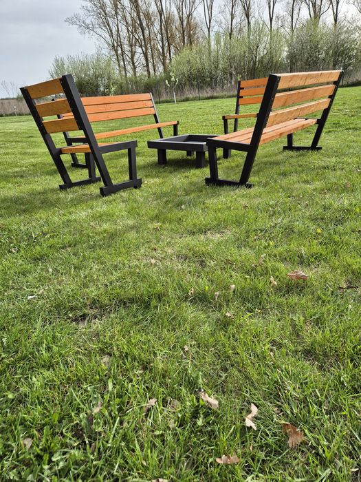 Meble ogrodowe ławki stoły krzesła paleniska 5mm z rusztem lub bez