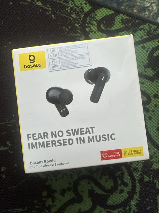Навушники Baseus Bowie E19 із захистом IPX5 Black