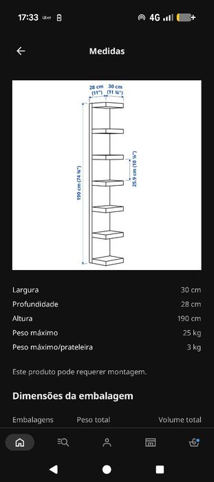Estante IKEA preta LACK
