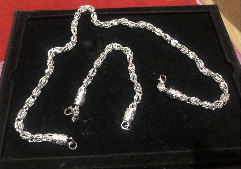 (Унисекс)Красивейший подарок любимому чел.ЕвроСеребро Sterling 925 Жгут,браслет