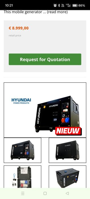 Agregat prądotwórczy Hyundai Nowy HDG 10 000