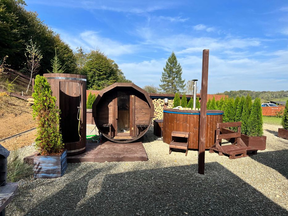 Domek z jacuzzi na wyłączność w cenie, sauna basen, duży teren