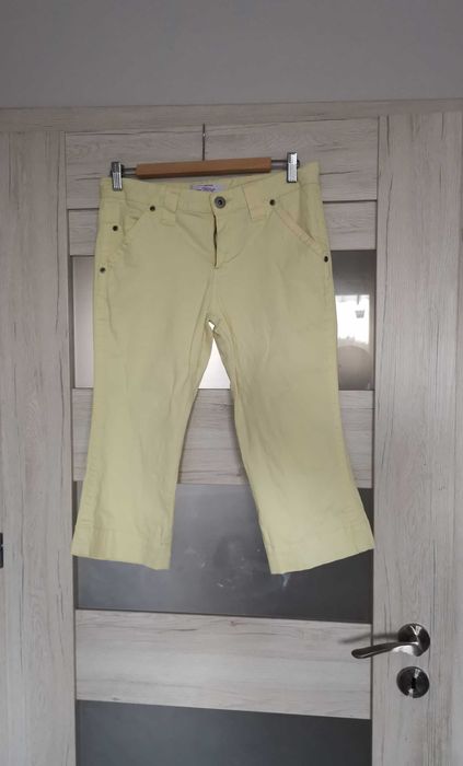 Papaya bawełniane żółte cytrynowe rybaczki M/L 38/40